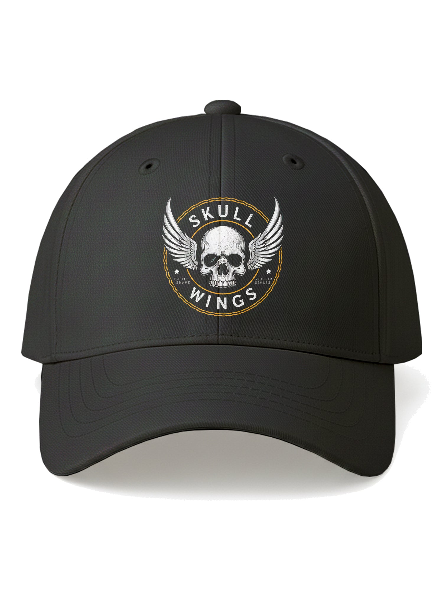 Skull Wings Printed Black Baseball Cap for Men & Women Adjustable Unisex Casual & Streetwear Cap