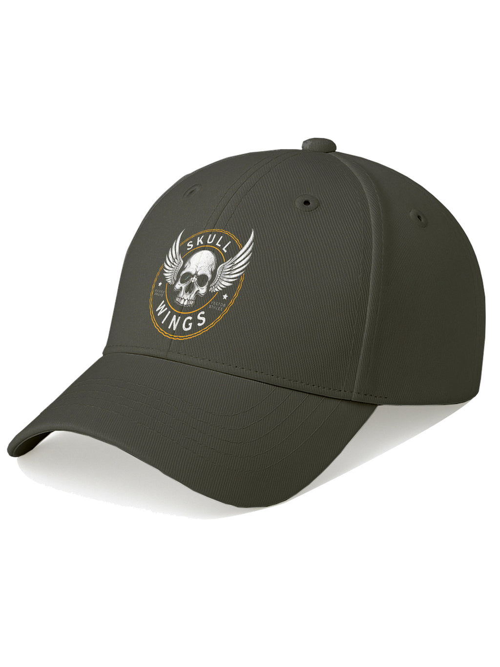 Skull Wings Printed Black Baseball Cap for Men & Women Adjustable Unisex Casual & Streetwear Cap
