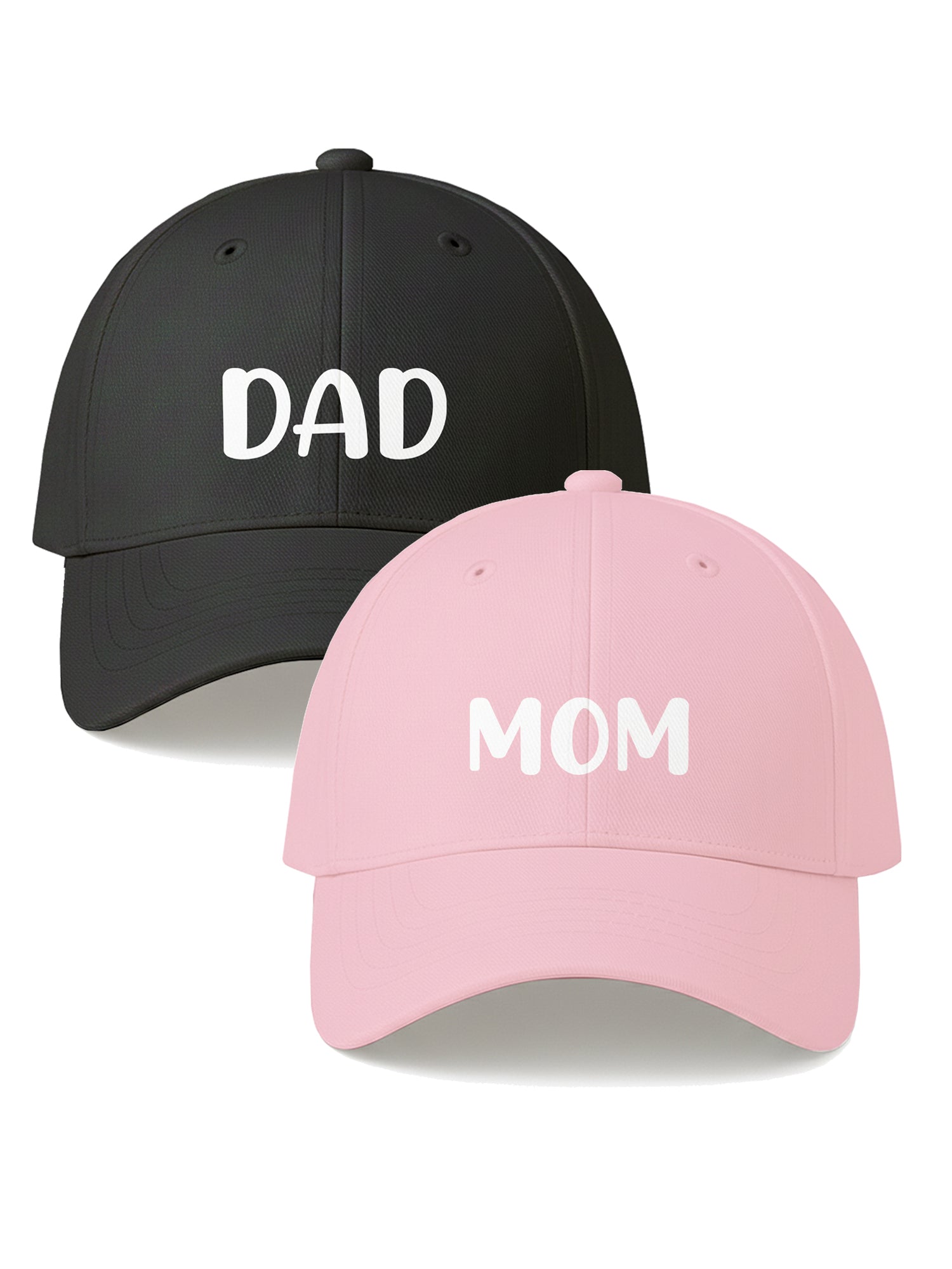 Mom Dad Cap Combo for Parents Gift Printed Adjustable Baseball Caps Casual Wear for Men and Women