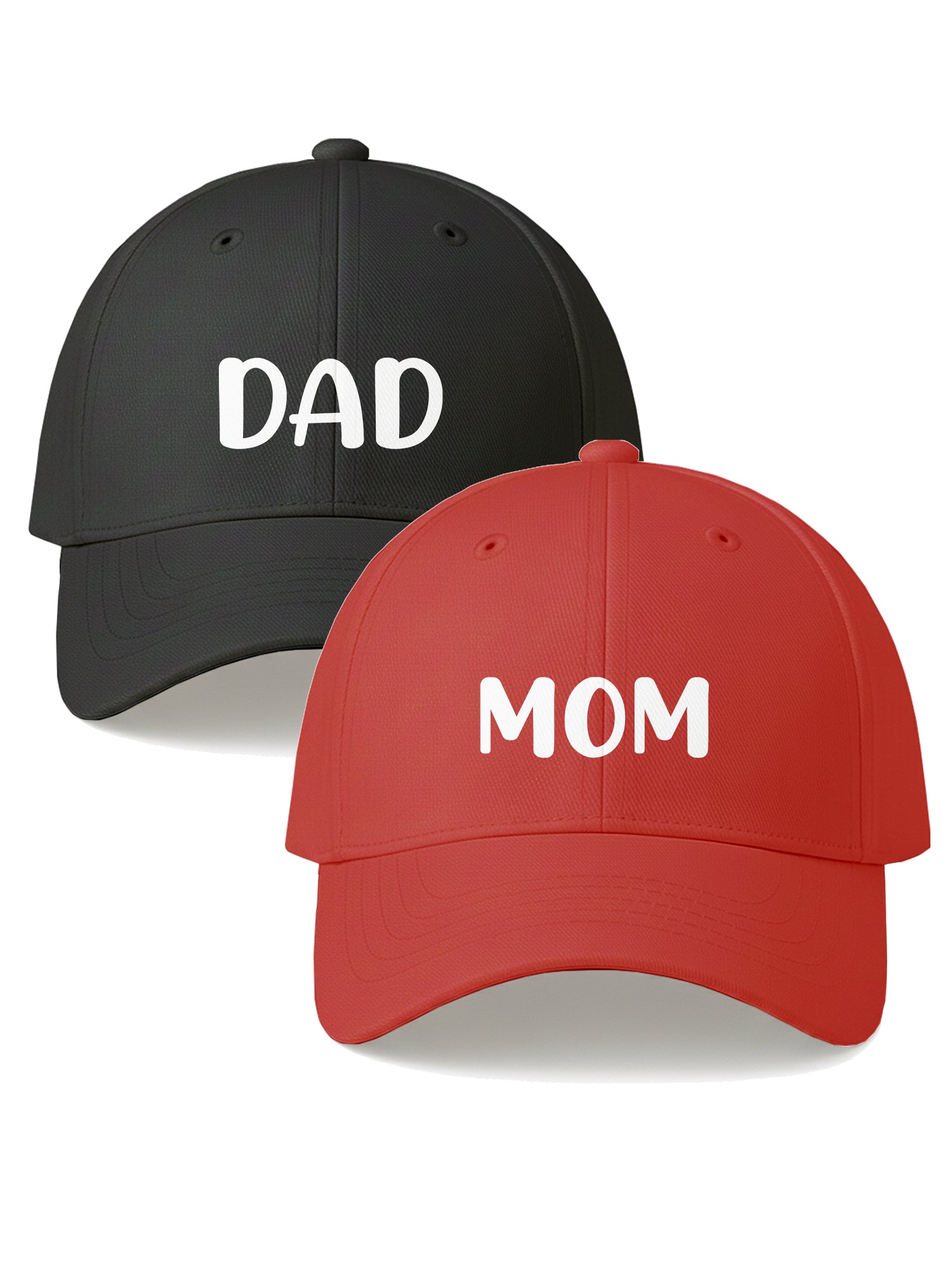 Mom Dad Cap Combo for Parents Gift Printed Adjustable Baseball Caps Casual Wear for Men and Women