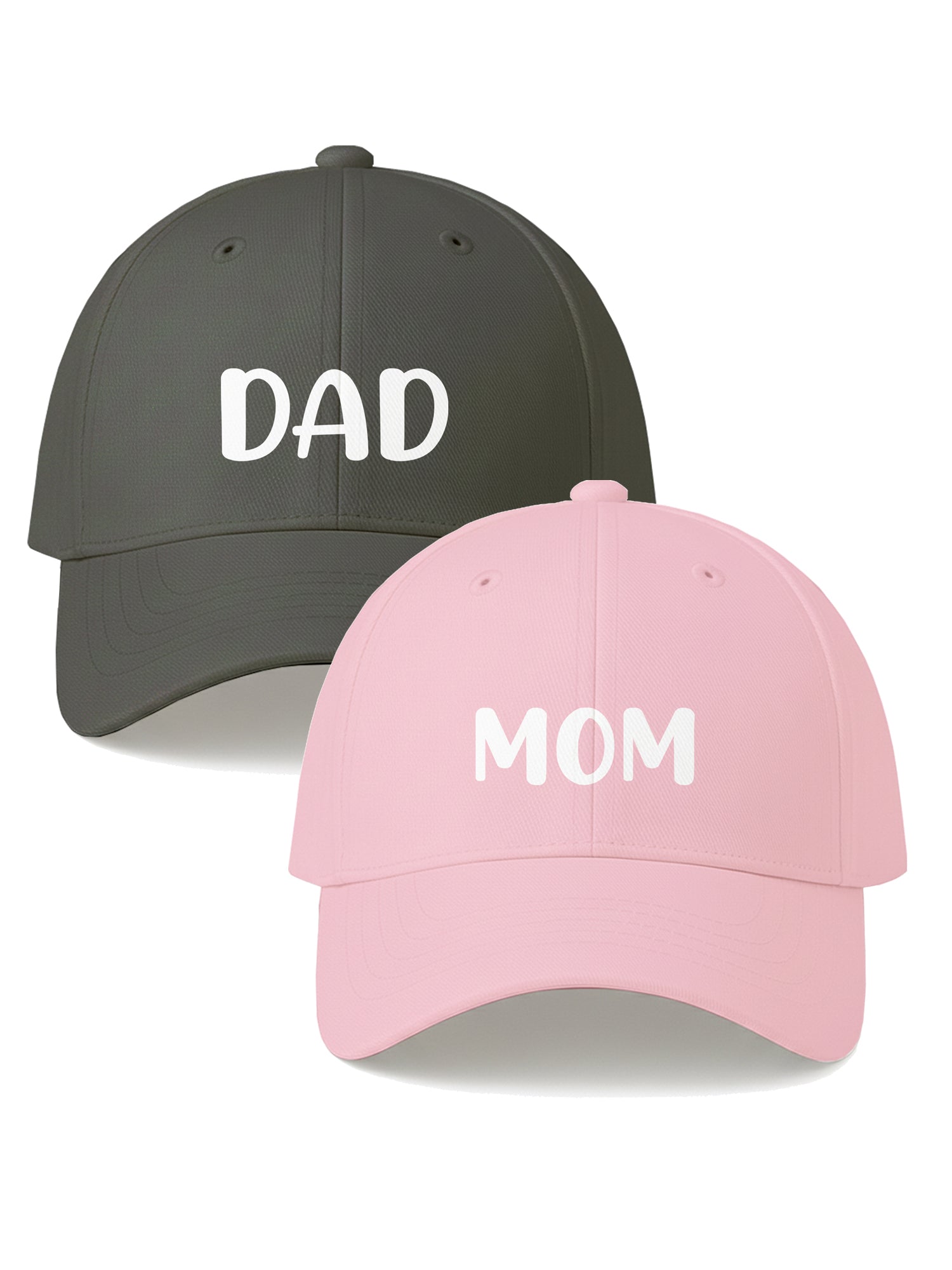 Mom Dad Cap Combo for Parents Gift Printed Adjustable Baseball Caps Casual Wear for Men and Women