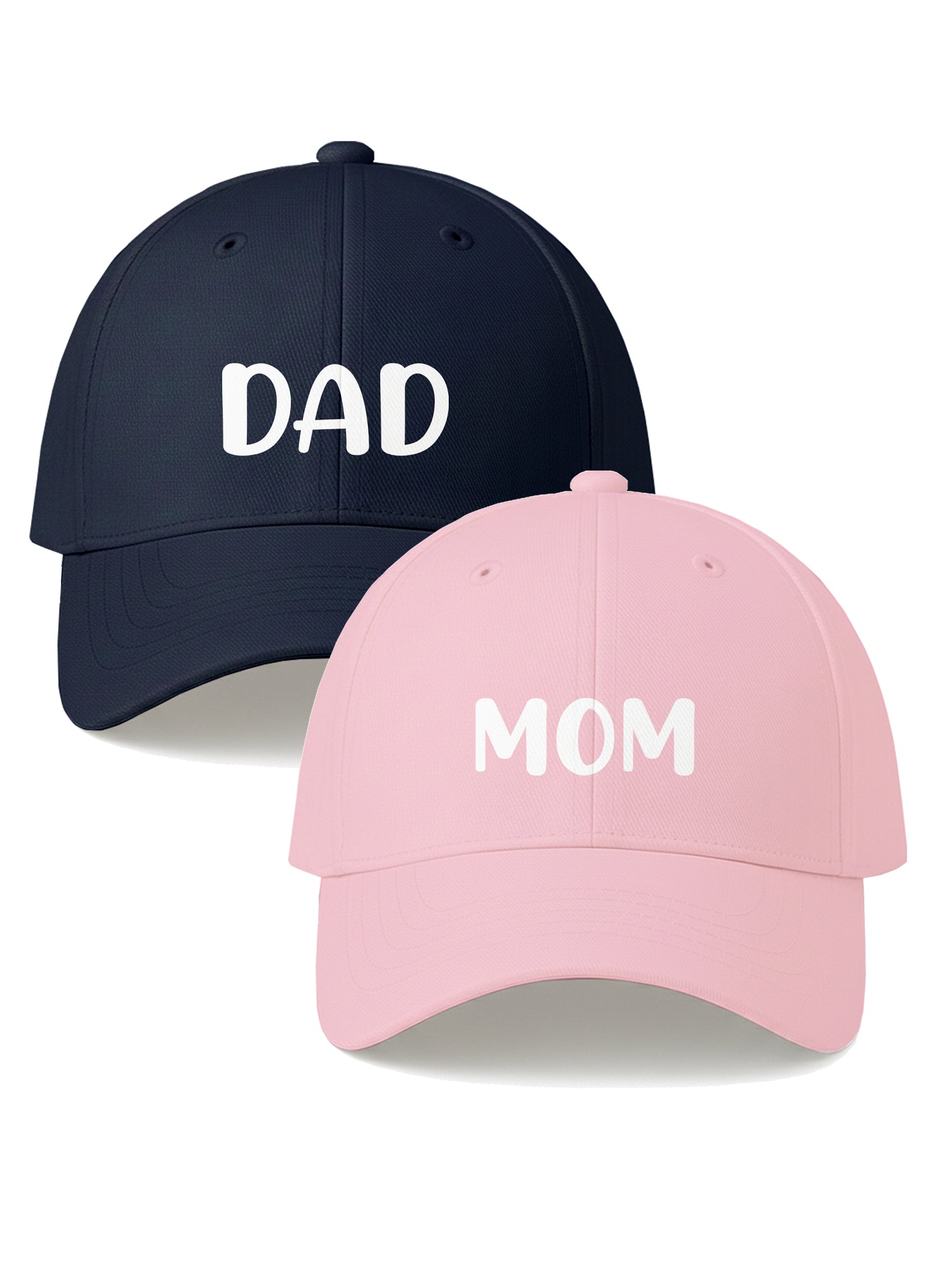 Mom Dad Cap Combo for Parents Gift Printed Adjustable Baseball Caps Casual Wear for Men and Women