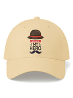 You Are My Hero Printed Beige Baseball Cap Adjustable Unisex Casual Cap