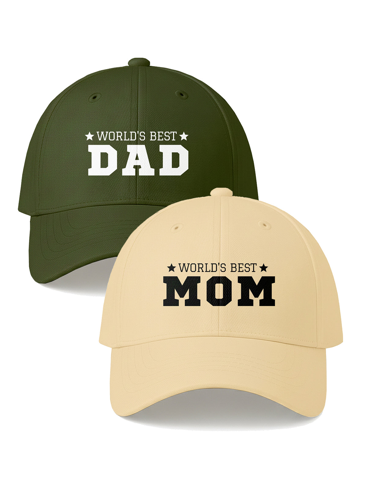 Mom Dad Printed Caps Combo Pack of 2