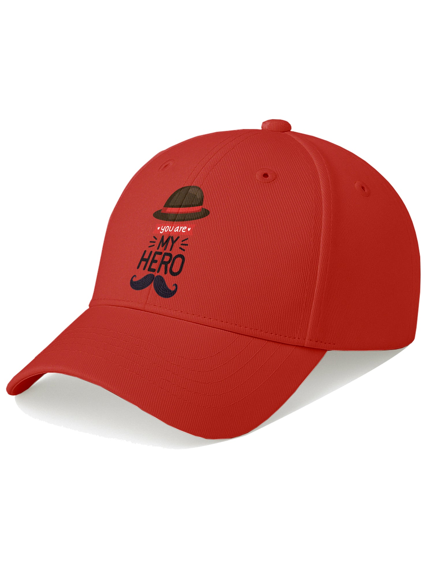You Are My Hero Printed Red Baseball Cap Adjustable Unisex Casual Cap