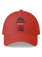 You Are My Hero Printed Red Baseball Cap Adjustable Unisex Casual Cap