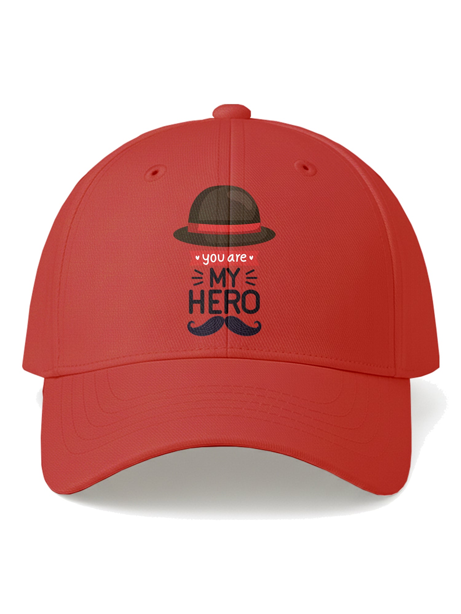 You Are My Hero Printed Red Baseball Cap Adjustable Unisex Casual Cap