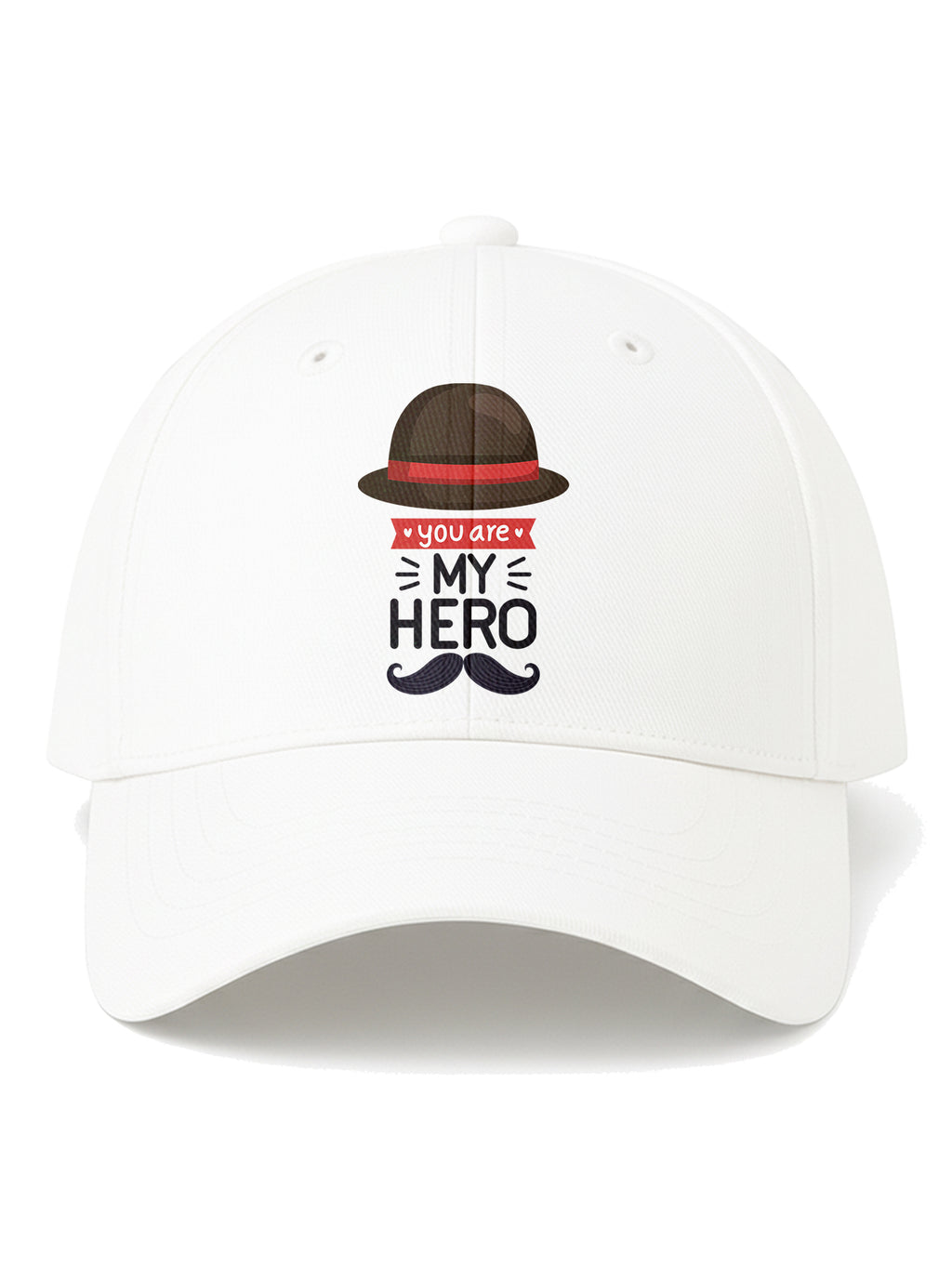 You Are My Hero Printed White Baseball Cap Adjustable Unisex Casual Cap