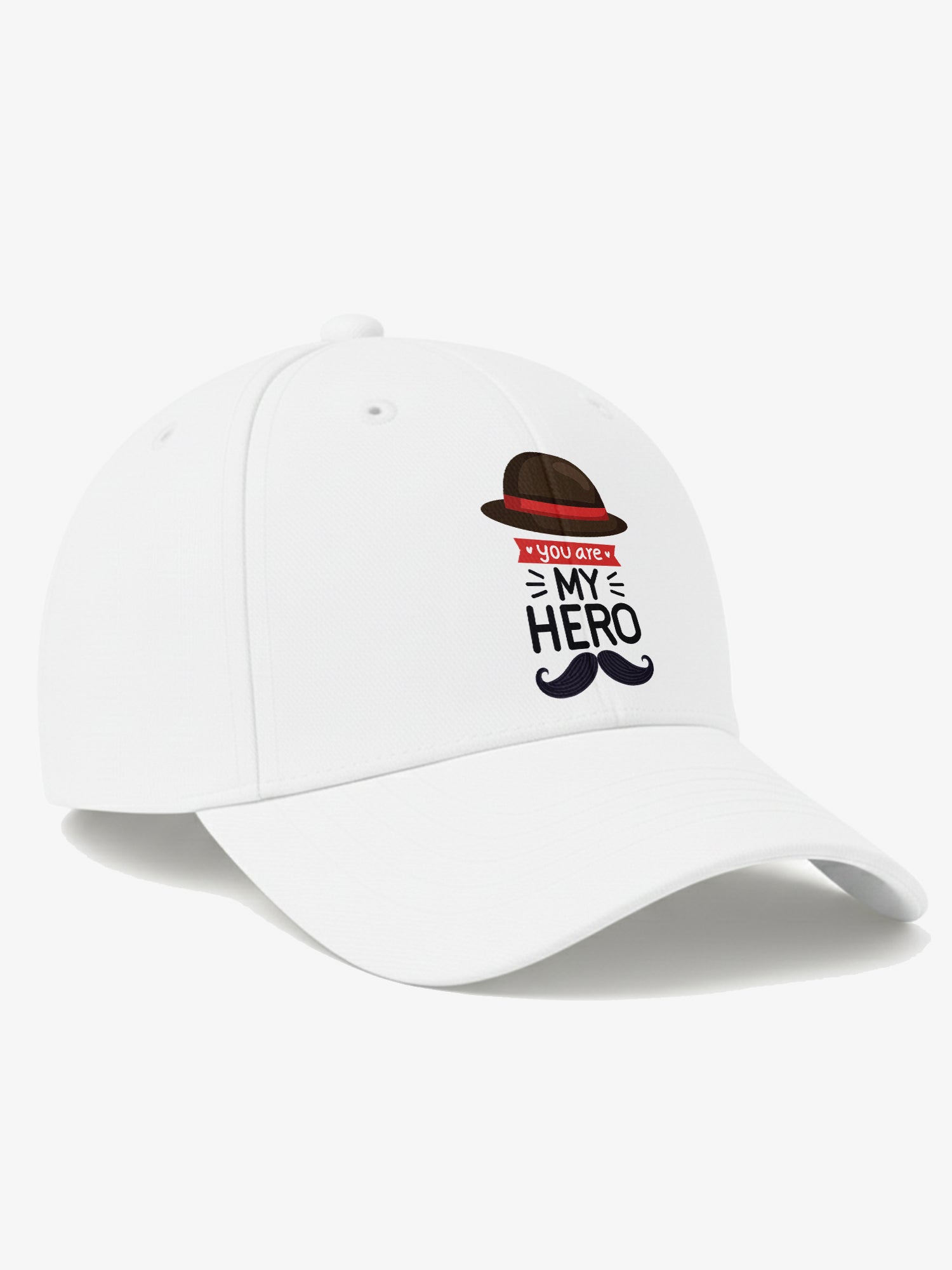 You Are My Hero Printed White Baseball Cap Adjustable Unisex Casual Cap