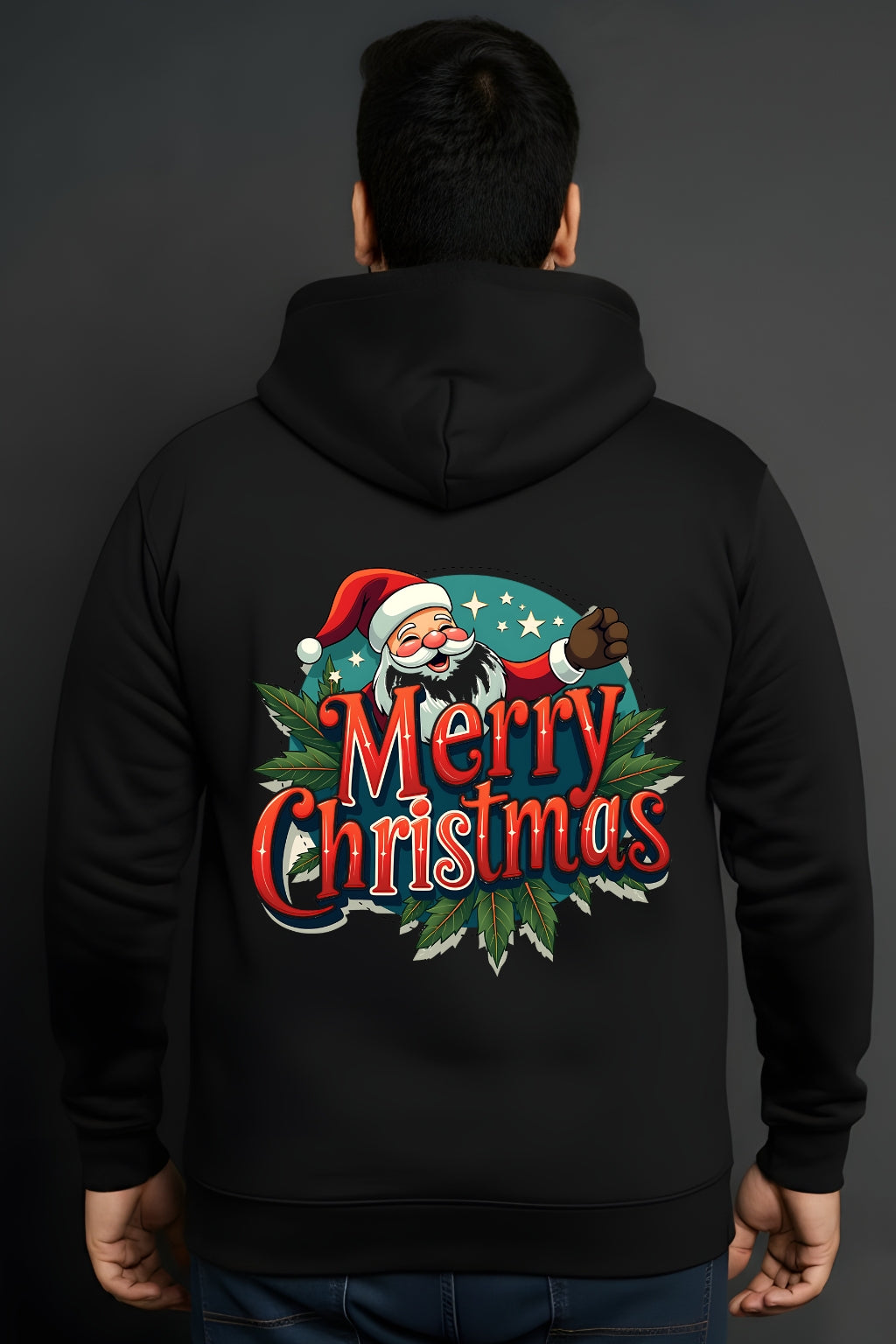 Santa & Merry Christmas Hoodie for Men – Warm Winter Pullover