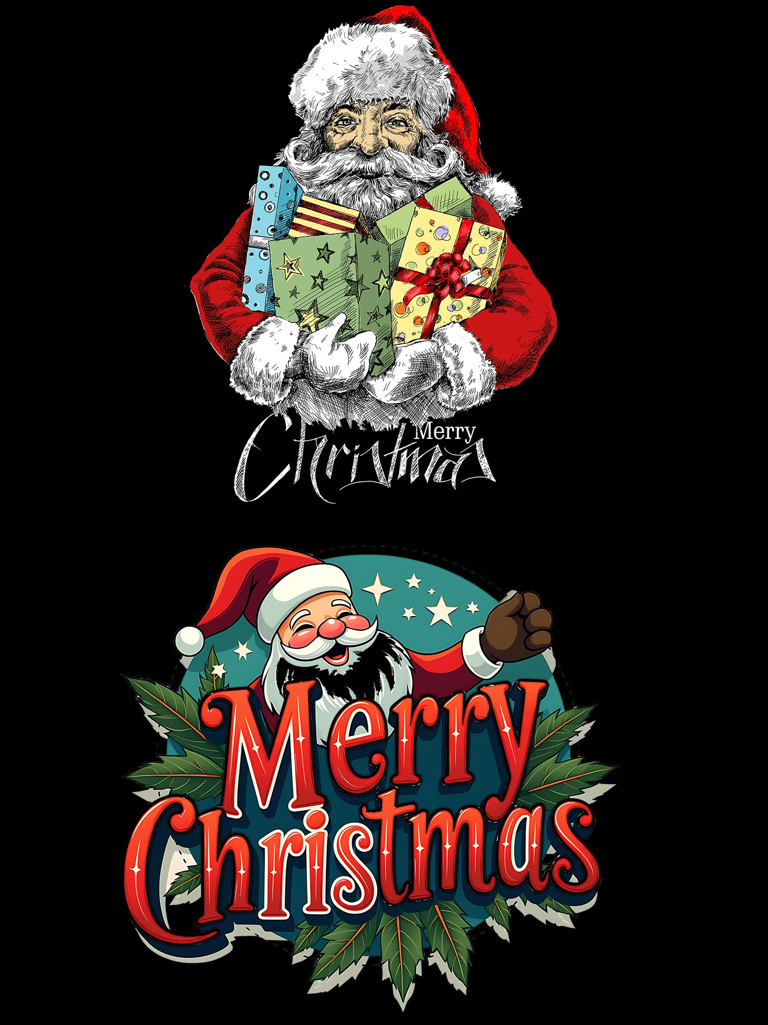 Santa & Merry Christmas Hoodie for Men – Warm Winter Pullover