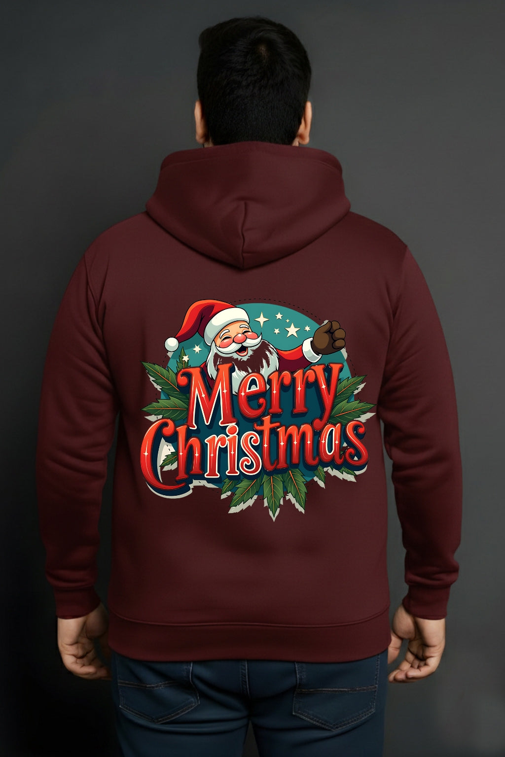 Santa & Merry Christmas Hoodie for Men – Warm Winter Pullover
