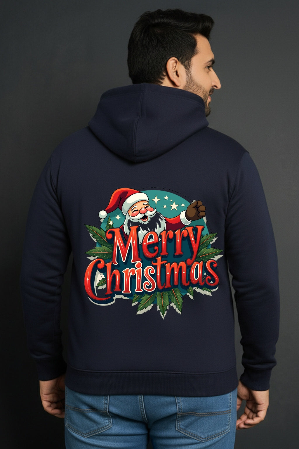 Santa & Merry Christmas Hoodie for Men – Warm Winter Pullover