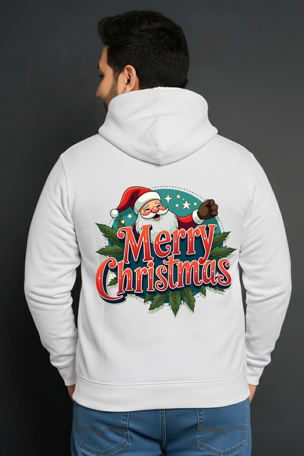 Santa & Merry Christmas Hoodie for Men – Warm Winter Pullover