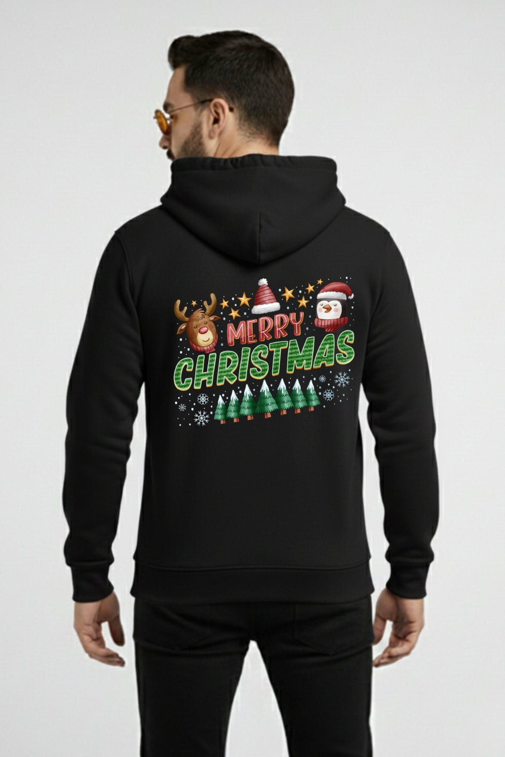 Men’s Santa Christmas Hoodie – Funny “Sweet But Will Throw Hands” Print