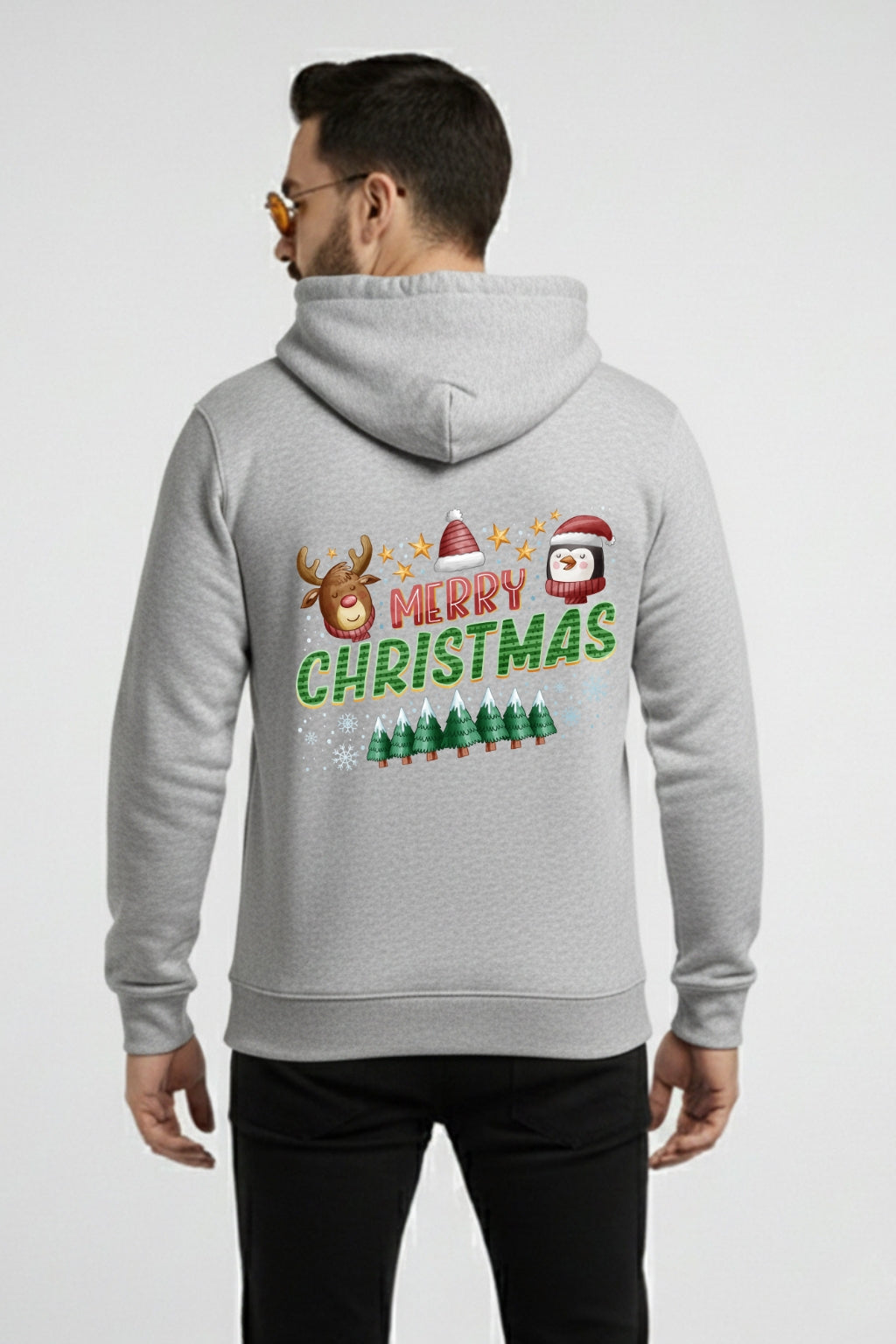 Men’s Santa Christmas Hoodie – Funny “Sweet But Will Throw Hands” Print