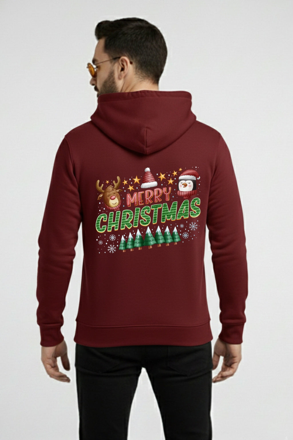 Men’s Santa Christmas Hoodie – Funny “Sweet But Will Throw Hands” Print