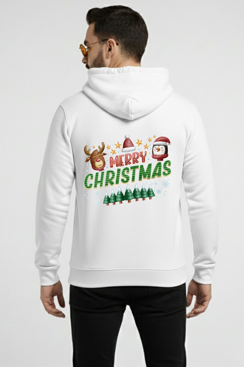 Men’s Santa Christmas Hoodie – Funny “Sweet But Will Throw Hands” Print