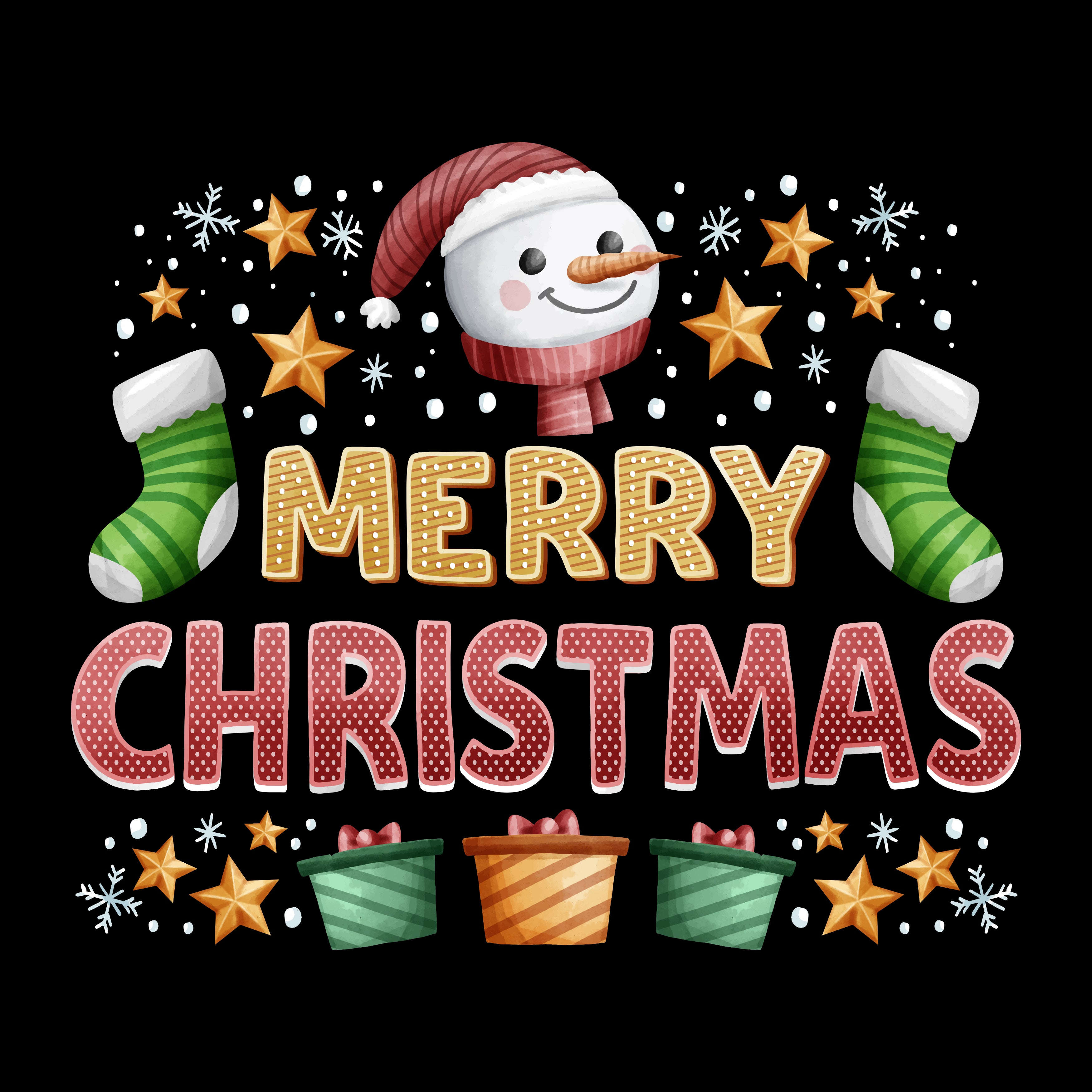 Men’s “Merry Christmas” Snowman Graphic Hoodie