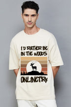 Men's Oversized Graphic Printed T-Shirt Relaxed, Comfort and Casual Tee - Offwhite