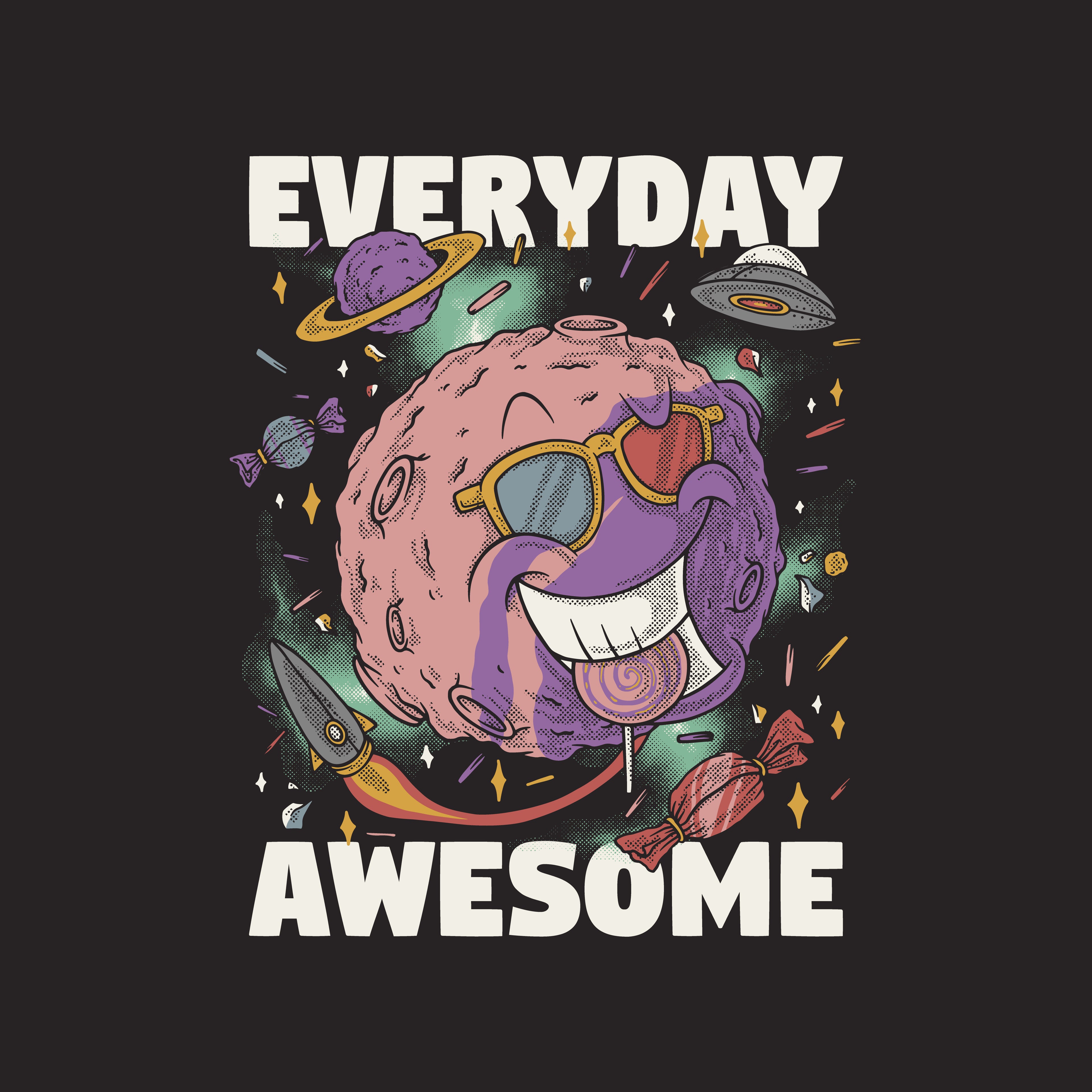 Men's Oversized Cotton T-Shirt - Orange Cartoon Graphic Tee - Orange