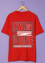Men's Oversized Cotton Printed T-Shirt - Streetwear Style - Red