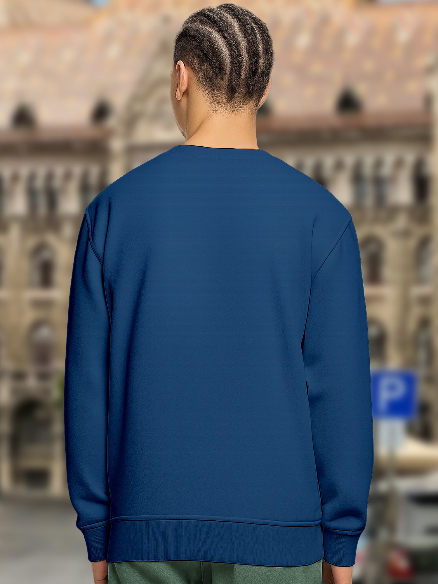 All Day Comfort Mountaineering Back to Nature Graphic Sweatshirt for Men - Navy