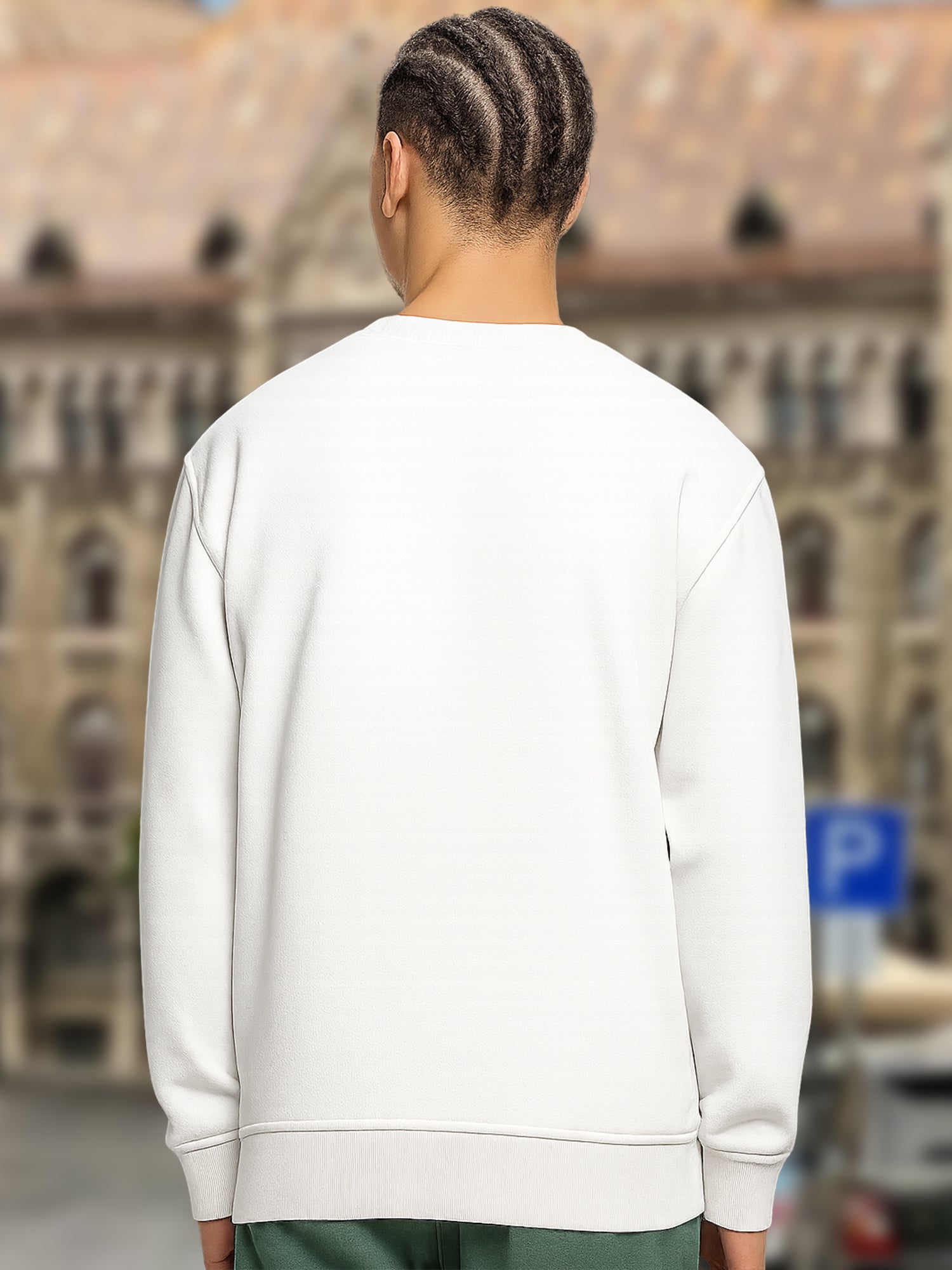 ActiveWear Men’s Future To Here Graphic Printed Unisex Sweatshirt – White