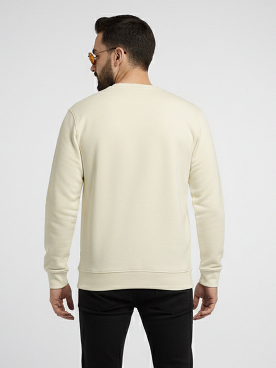 Active Wear Men’s “Himalayas Mountain Summit” Adventure Graphic Beige Sweatshirt - Offwhite