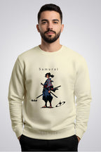 Active Wear Men’s “Samurai Warrior” Graphic Beige Sweatshirt - Offwhite