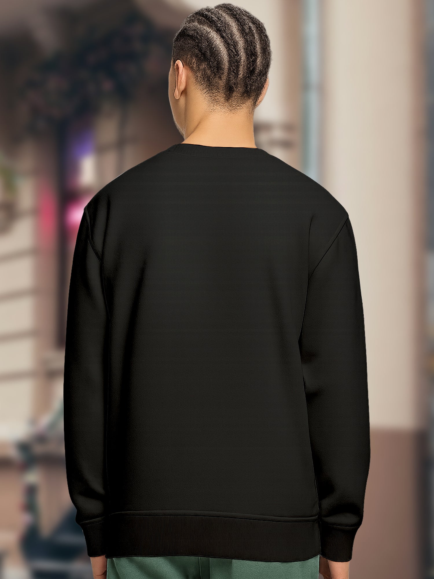 ActiveWear Men’s Black Cotton Sweatshirt – “Cool Dude New York” Printed Pullover - Black