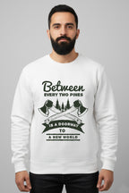 Active Wear Men’s “Between Two Pines” Nature Explorer White Sweatshirt - White
