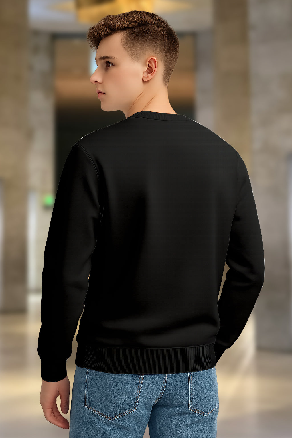 All Day Comfort Men’s Black Cotton Sweatshirt – “The More People I Meet The More I Love Hiking” Printed Pullover - Black