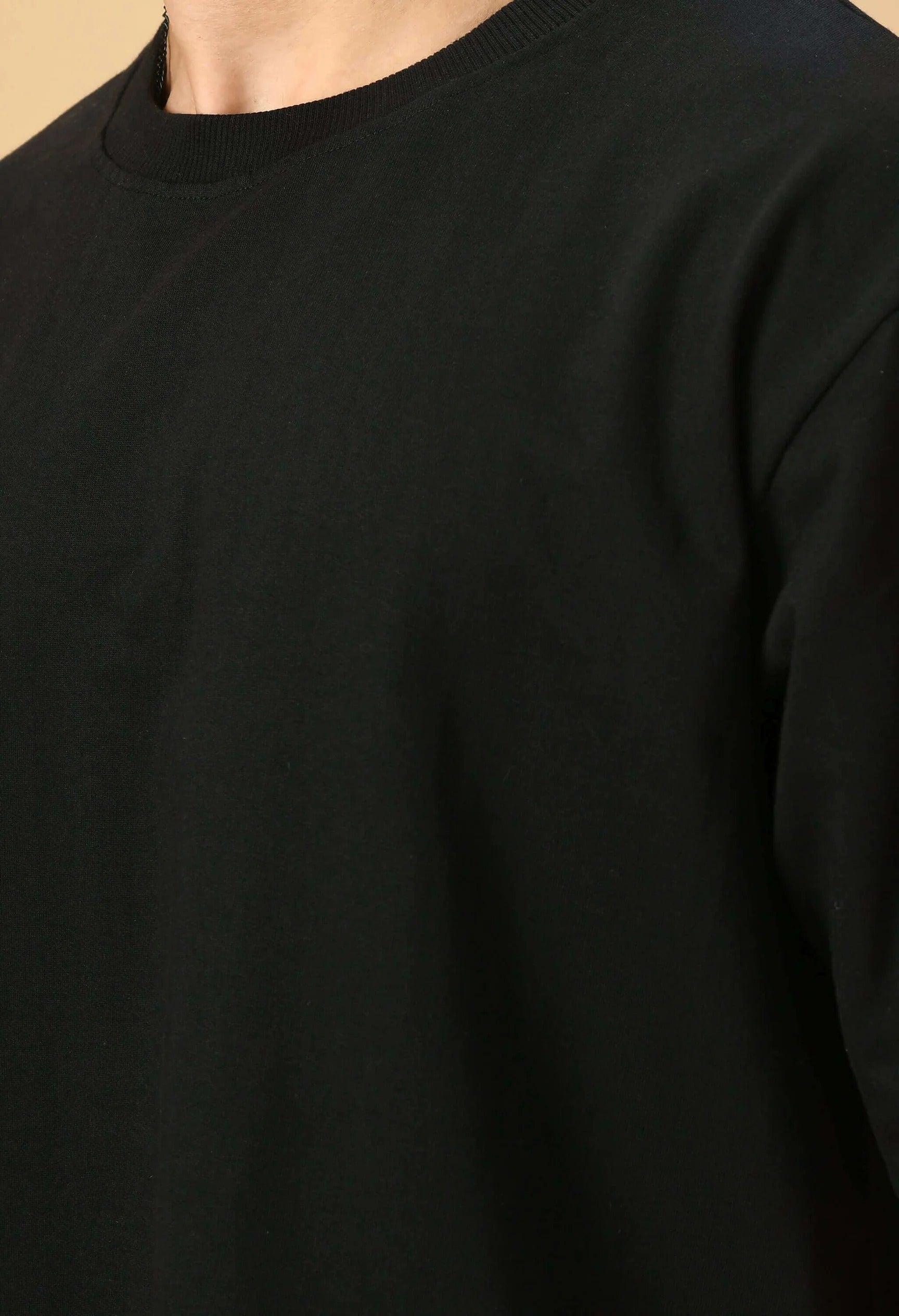 Men's Oversized Cotton T-Shirt | Relaxed Fit Streetwear Tee for Casual Style - Black