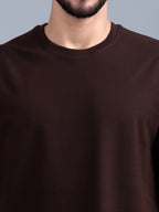 Men's Oversized Cotton T-Shirt | Relaxed Fit Streetwear Tee for Casual Style - Brown