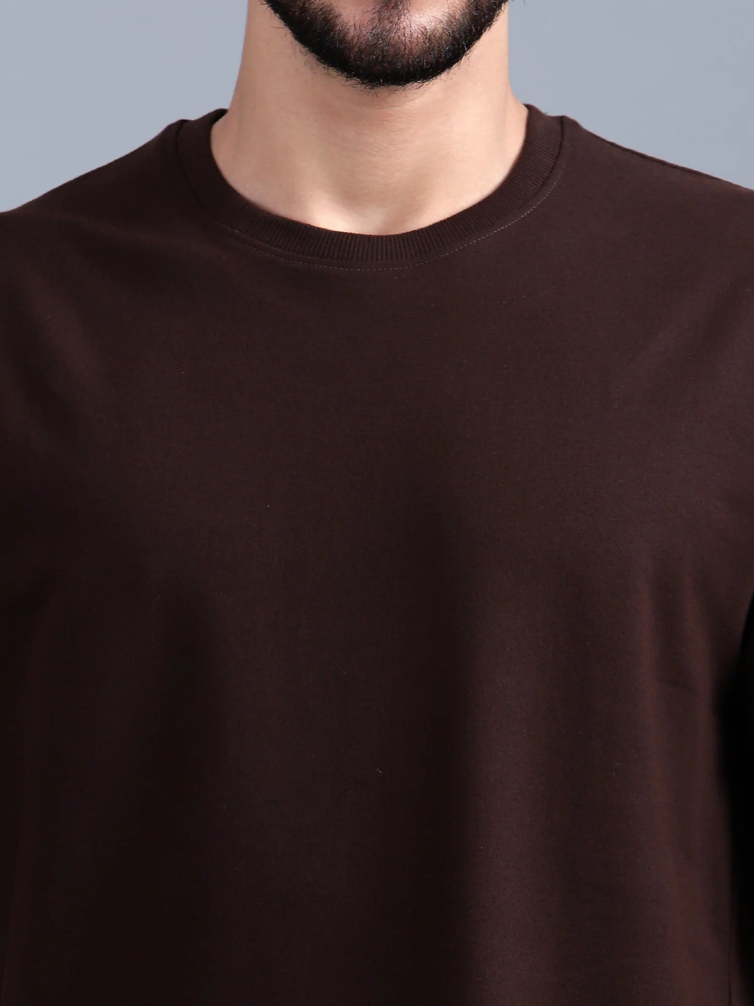Men's Oversized Cotton T-Shirt | Relaxed Fit Streetwear Tee for Casual Style - Brown
