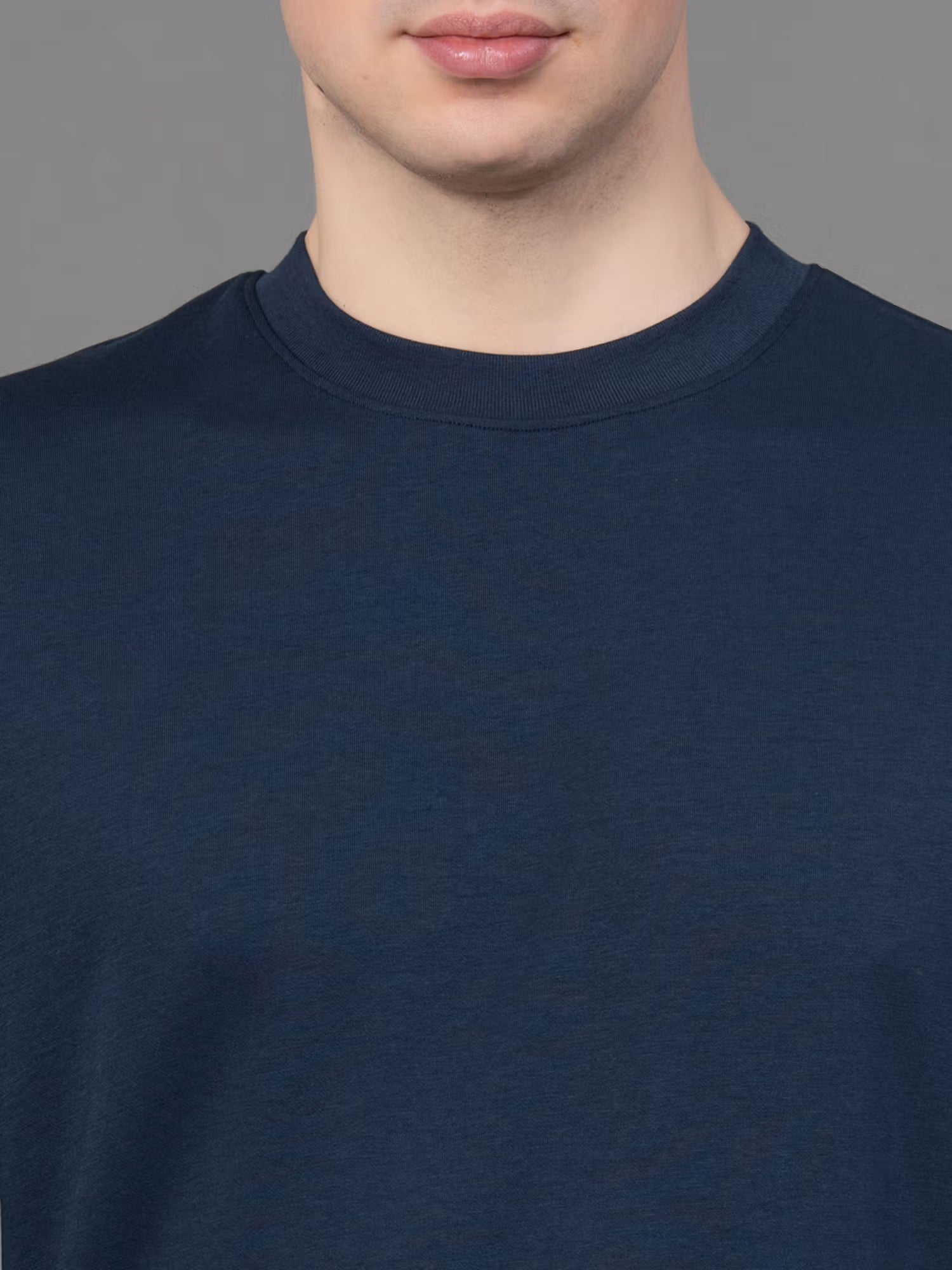 Men's Oversized Cotton T-Shirt | Relaxed Fit Streetwear Tee for Casual Style - Navy