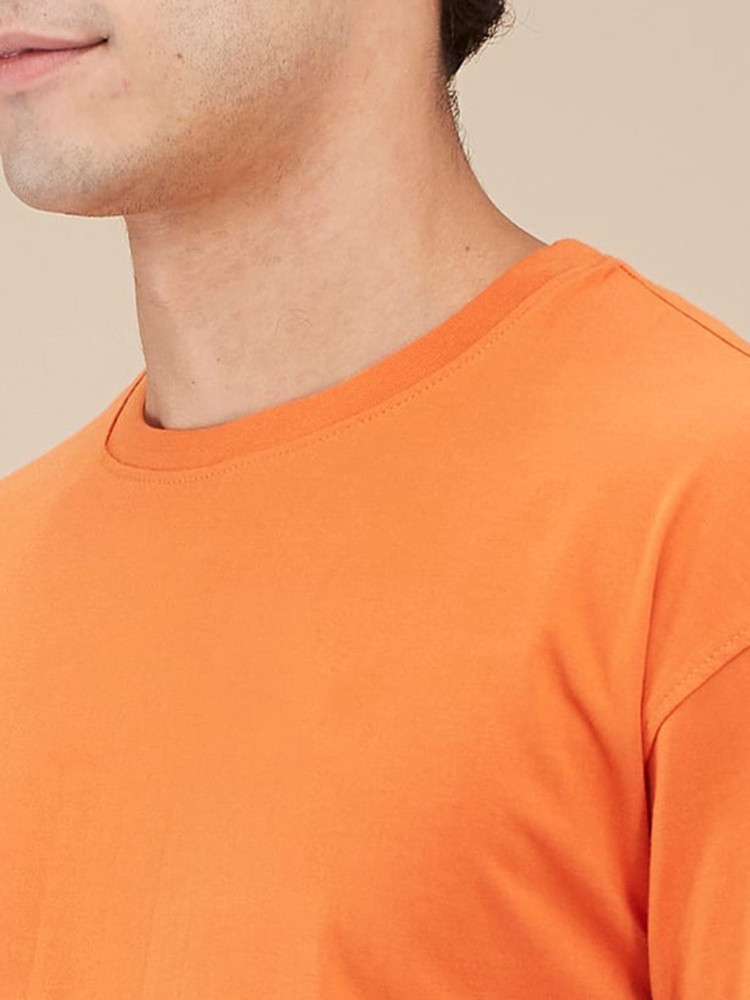 Men's Oversized Cotton T-Shirt | Relaxed Fit Streetwear Tee for Casual Style - Orange