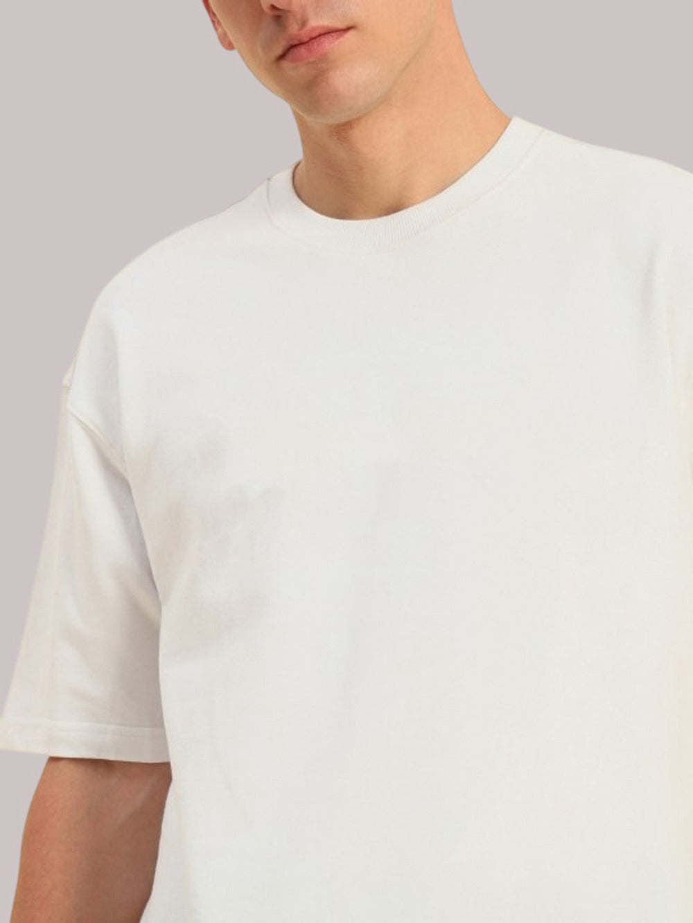 Men's Oversized Cotton T-Shirt | Relaxed Fit Streetwear Tee for Casual Style - White