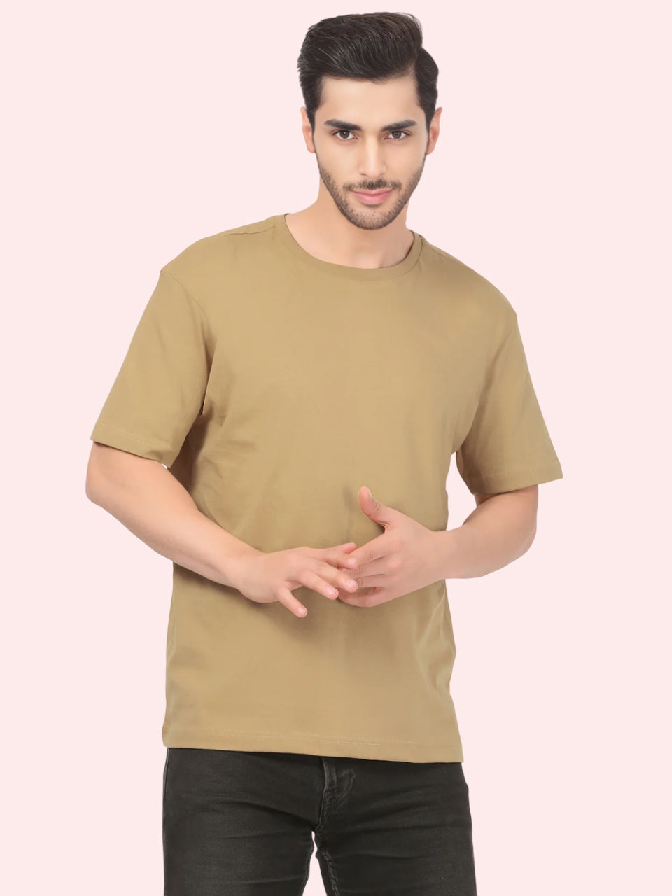 Fashient Men's Beige T-Shirt - Stylish, Comfortable and Everyday Essential - Beige