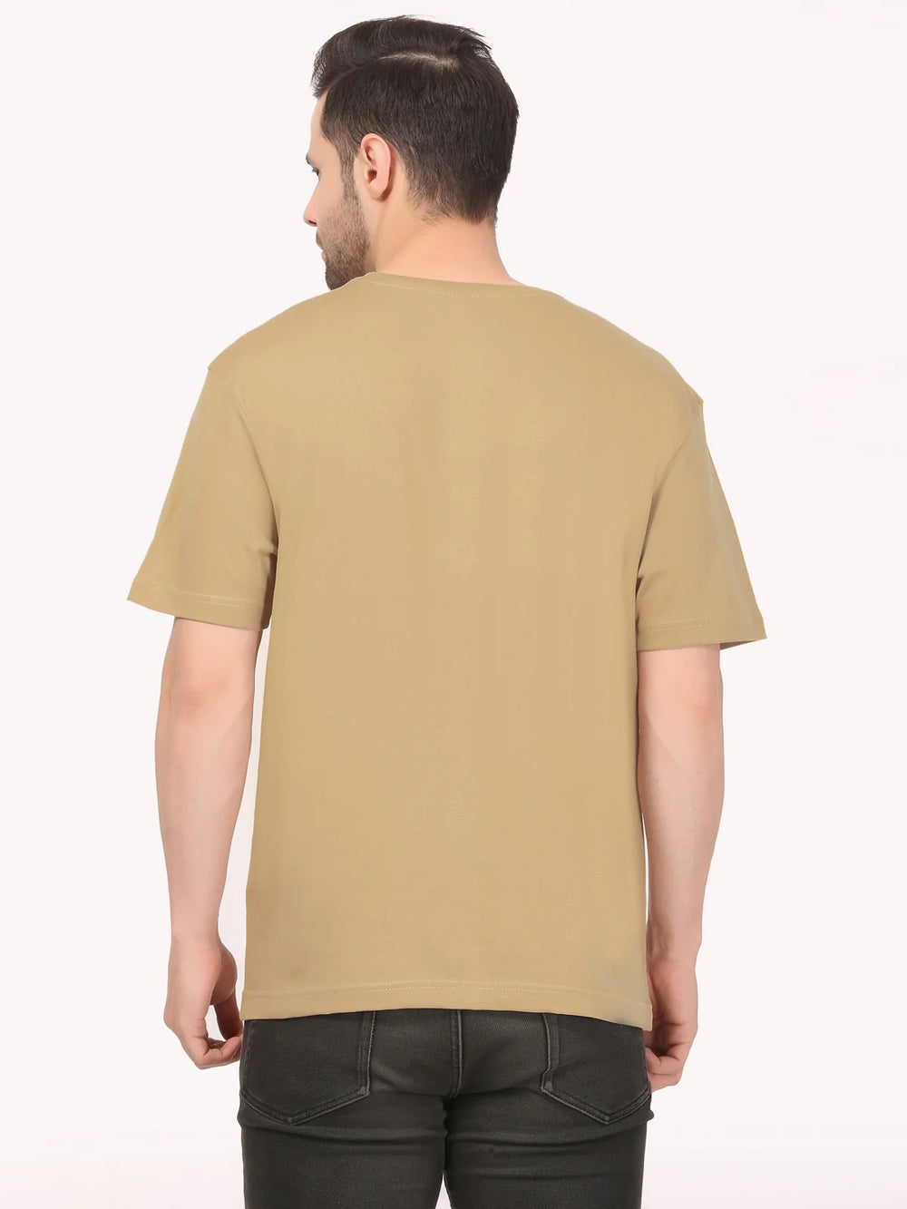 Fashient Men's Beige T-Shirt - Stylish, Comfortable and Everyday Essential - Beige