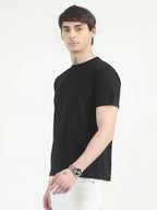 Fashient Men's Beige T-Shirt - Stylish, Comfortable and Everyday Essential - Black