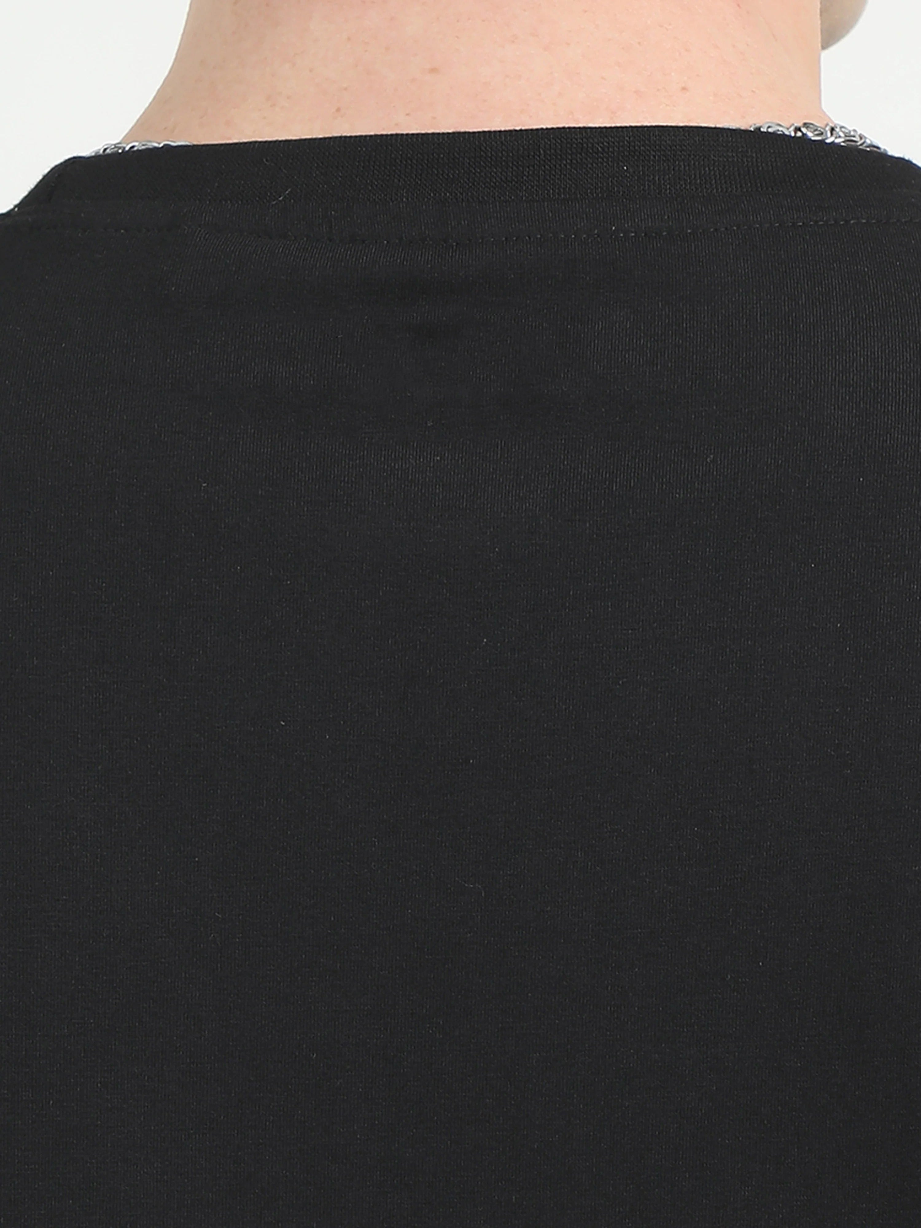 Fashient Men's Beige T-Shirt - Stylish, Comfortable and Everyday Essential - Black