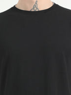 Fashient Men's Beige T-Shirt - Stylish, Comfortable and Everyday Essential - Black
