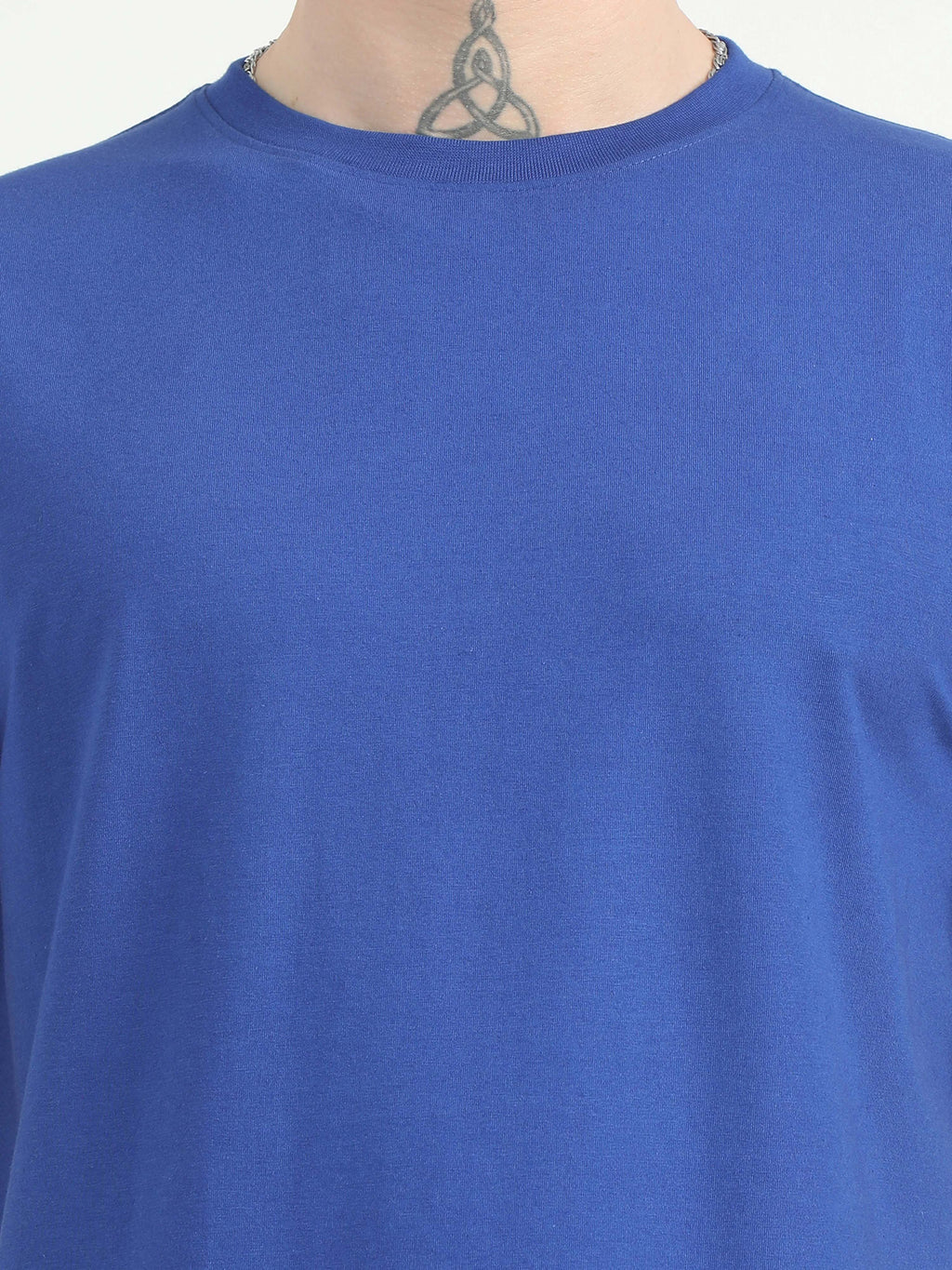 Fashient Men's Beige T-Shirt - Stylish, Comfortable and Everyday Essential - Blue