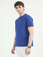 Fashient Men's Beige T-Shirt - Stylish, Comfortable and Everyday Essential - Blue