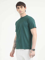 Fashient Men's Beige T-Shirt - Stylish, Comfortable and Everyday Essential - Green