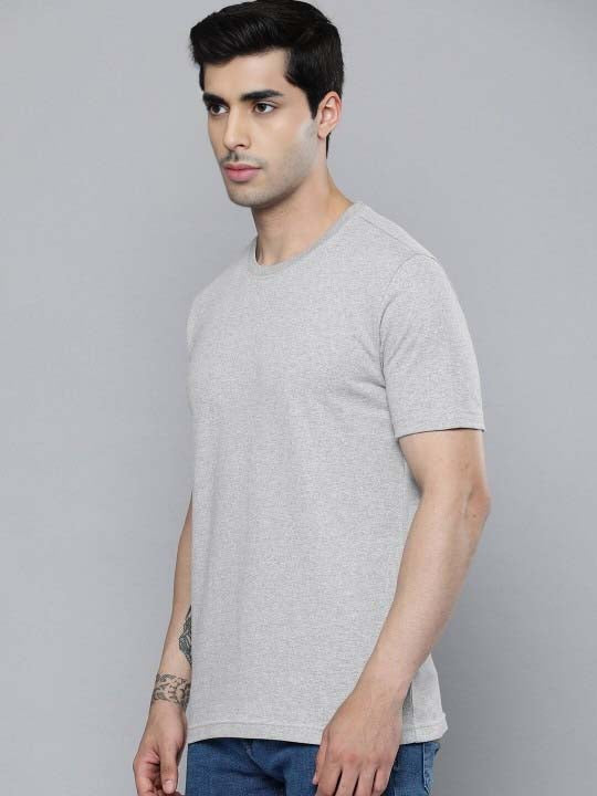 Fashient Men's Beige T-Shirt - Stylish, Comfortable and Everyday Essential - Grey