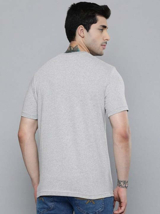 Fashient Men's Beige T-Shirt - Stylish, Comfortable and Everyday Essential - Grey