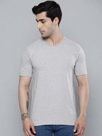 Fashient Men's Beige T-Shirt - Stylish, Comfortable and Everyday Essential - Grey